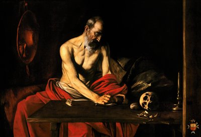 Saint Jerome Writing by Michelangelo Merisi Caravaggio